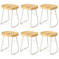 Modern Backrest Counter Stool Iron Milk Tea Shop Bar Stool with Wooden Seat and Pedal White 6 Piece Set Short Stool(22"H) Clearhalo 'Bar Furniture' 'Bar Stools' 'bar_stools' 'furn' 'furn_bar_stools' 'Furniture' 'furniture_bar_stools' 'Kitchen & Dining Furniture' 5052326