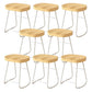 Modern Backrest Counter Stool Iron Milk Tea Shop Bar Stool with Wooden Seat and Pedal White 8 Piece Set Short Stool(22"H) Clearhalo 'Bar Furniture' 'Bar Stools' 'bar_stools' 'furn' 'furn_bar_stools' 'Furniture' 'furniture_bar_stools' 'Kitchen & Dining Furniture' 5052327