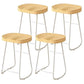 Modern Backrest Counter Stool Iron Milk Tea Shop Bar Stool with Wooden Seat and Pedal White 4 Piece Set Counter Stool(26"H) Clearhalo 'Bar Furniture' 'Bar Stools' 'bar_stools' 'furn' 'furn_bar_stools' 'Furniture' 'furniture_bar_stools' 'Kitchen & Dining Furniture' 5052329