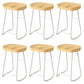 Modern Backrest Counter Stool Iron Milk Tea Shop Bar Stool with Wooden Seat and Pedal White 6 Piece Set Counter Stool(26"H) Clearhalo 'Bar Furniture' 'Bar Stools' 'bar_stools' 'furn' 'furn_bar_stools' 'Furniture' 'furniture_bar_stools' 'Kitchen & Dining Furniture' 5052330