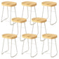 Modern Backrest Counter Stool Iron Milk Tea Shop Bar Stool with Wooden Seat and Pedal White 8 Piece Set Counter Stool(26"H) Clearhalo 'Bar Furniture' 'Bar Stools' 'bar_stools' 'furn' 'furn_bar_stools' 'Furniture' 'furniture_bar_stools' 'Kitchen & Dining Furniture' 5052331