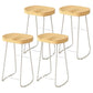 Modern Backrest Counter Stool Iron Milk Tea Shop Bar Stool with Wooden Seat and Pedal White 4 Piece Set Bar Stool(30"H) Clearhalo 'Bar Furniture' 'Bar Stools' 'bar_stools' 'furn' 'furn_bar_stools' 'Furniture' 'furniture_bar_stools' 'Kitchen & Dining Furniture' 5052333