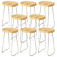 Modern Backrest Counter Stool Iron Milk Tea Shop Bar Stool with Wooden Seat and Pedal White 8 Piece Set Bar Stool(30"H) Clearhalo 'Bar Furniture' 'Bar Stools' 'bar_stools' 'furn' 'furn_bar_stools' 'Furniture' 'furniture_bar_stools' 'Kitchen & Dining Furniture' 5052335