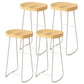 Modern Backrest Counter Stool Iron Milk Tea Shop Bar Stool with Wooden Seat and Pedal White 4 Piece Set Bar Stool(33"H) Clearhalo 'Bar Furniture' 'Bar Stools' 'bar_stools' 'furn' 'furn_bar_stools' 'Furniture' 'furniture_bar_stools' 'Kitchen & Dining Furniture' 5052337