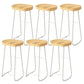 Modern Backrest Counter Stool Iron Milk Tea Shop Bar Stool with Wooden Seat and Pedal White 6 Piece Set Bar Stool(33"H) Clearhalo 'Bar Furniture' 'Bar Stools' 'bar_stools' 'furn' 'furn_bar_stools' 'Furniture' 'furniture_bar_stools' 'Kitchen & Dining Furniture' 5052338