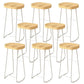Modern Backrest Counter Stool Iron Milk Tea Shop Bar Stool with Wooden Seat and Pedal White 8 Piece Set Bar Stool(33"H) Clearhalo 'Bar Furniture' 'Bar Stools' 'bar_stools' 'furn' 'furn_bar_stools' 'Furniture' 'furniture_bar_stools' 'Kitchen & Dining Furniture' 5052339