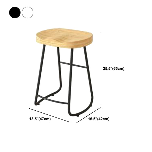 Modern Backrest Counter Stool Iron Milk Tea Shop Bar Stool with Wooden Seat and Pedal Clearhalo 'Bar Furniture' 'Bar Stools' 'bar_stools' 'furn' 'furn_bar_stools' 'Furniture' 'furniture_bar_stools' 'Kitchen & Dining Furniture' 5052342