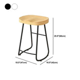 Modern Backrest Counter Stool Iron Milk Tea Shop Bar Stool with Wooden Seat and Pedal Clearhalo 'Bar Furniture' 'Bar Stools' 'bar_stools' 'furn' 'furn_bar_stools' 'Furniture' 'furniture_bar_stools' 'Kitchen & Dining Furniture' 5052342