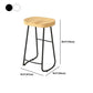 Modern Backrest Counter Stool Iron Milk Tea Shop Bar Stool with Wooden Seat and Pedal Clearhalo 'Bar Furniture' 'Bar Stools' 'bar_stools' 'furn' 'furn_bar_stools' 'Furniture' 'furniture_bar_stools' 'Kitchen & Dining Furniture' 5052343