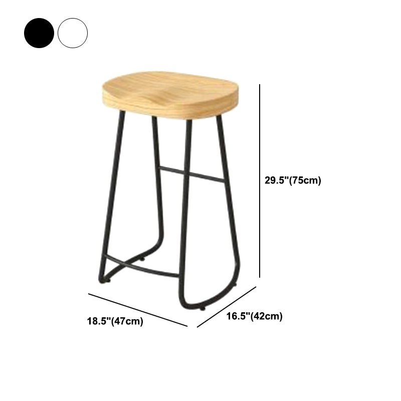 Modern Backrest Counter Stool Iron Milk Tea Shop Bar Stool with Wooden Seat and Pedal Clearhalo 'Bar Furniture' 'Bar Stools' 'bar_stools' 'furn' 'furn_bar_stools' 'Furniture' 'furniture_bar_stools' 'Kitchen & Dining Furniture' 5052343
