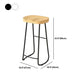 Modern Backrest Counter Stool Iron Milk Tea Shop Bar Stool with Wooden Seat and Pedal Clearhalo 'Bar Furniture' 'Bar Stools' 'bar_stools' 'furn' 'furn_bar_stools' 'Furniture' 'furniture_bar_stools' 'Kitchen & Dining Furniture' 5052344