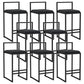 Modern Backrest Armless Counter Stool Iron Kitchen Bar Stool with Velvet Cushion and Pedal Black 8 Piece Set Clearhalo 'Bar Furniture' 'Bar Stools' 'bar_stools' 'furn' 'furn_bar_stools' 'Furniture' 'furniture_bar_stools' 'Kitchen & Dining Furniture' 5052352