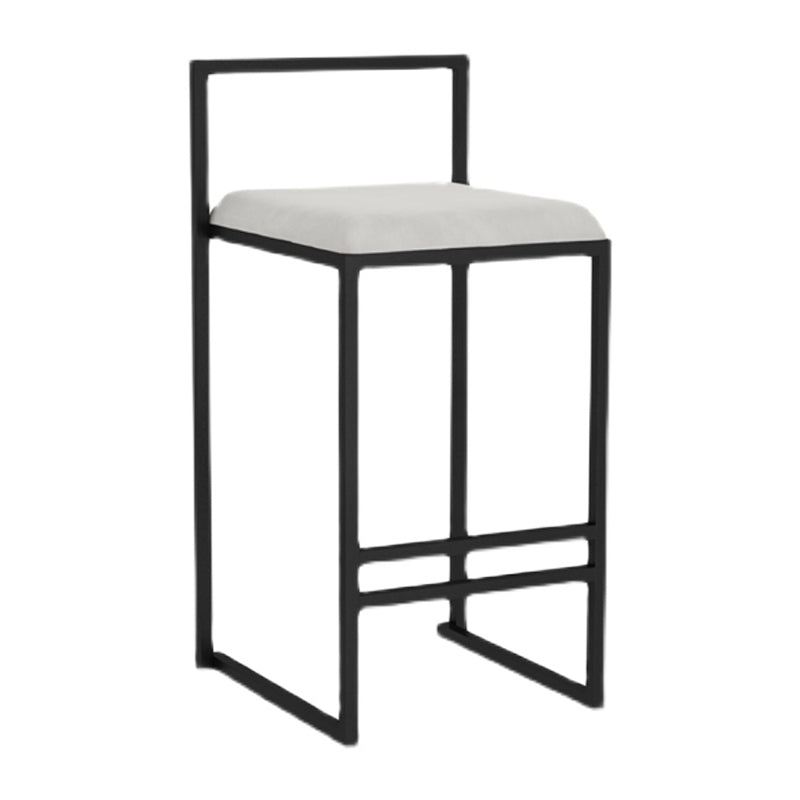 Modern Backrest Armless Counter Stool Iron Kitchen Bar Stool with Velvet Cushion and Pedal Clearhalo 'Bar Furniture' 'Bar Stools' 'bar_stools' 'furn' 'furn_bar_stools' 'Furniture' 'furniture_bar_stools' 'Kitchen & Dining Furniture' 5052354