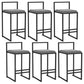 Modern Backrest Armless Counter Stool Iron Kitchen Bar Stool with Velvet Cushion and Pedal Gray 6 Piece Set Clearhalo 'Bar Furniture' 'Bar Stools' 'bar_stools' 'furn' 'furn_bar_stools' 'Furniture' 'furniture_bar_stools' 'Kitchen & Dining Furniture' 5052358