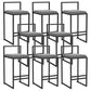 Modern Backrest Armless Counter Stool Iron Kitchen Bar Stool with Velvet Cushion and Pedal Gray 8 Piece Set Clearhalo 'Bar Furniture' 'Bar Stools' 'bar_stools' 'furn' 'furn_bar_stools' 'Furniture' 'furniture_bar_stools' 'Kitchen & Dining Furniture' 5052360