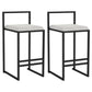 Modern Backrest Armless Counter Stool Iron Kitchen Bar Stool with Velvet Cushion and Pedal White 2 Piece Set Clearhalo 'Bar Furniture' 'Bar Stools' 'bar_stools' 'furn' 'furn_bar_stools' 'Furniture' 'furniture_bar_stools' 'Kitchen & Dining Furniture' 5052361