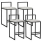 Modern Backrest Armless Counter Stool Iron Kitchen Bar Stool with Velvet Cushion and Pedal White 4 Piece Set Clearhalo 'Bar Furniture' 'Bar Stools' 'bar_stools' 'furn' 'furn_bar_stools' 'Furniture' 'furniture_bar_stools' 'Kitchen & Dining Furniture' 5052363