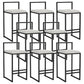 Modern Backrest Armless Counter Stool Iron Kitchen Bar Stool with Velvet Cushion and Pedal White 8 Piece Set Clearhalo 'Bar Furniture' 'Bar Stools' 'bar_stools' 'furn' 'furn_bar_stools' 'Furniture' 'furniture_bar_stools' 'Kitchen & Dining Furniture' 5052366