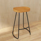 Modern Armless Counter Stool Iron Dessert Shop Bar Stool with Wooden Seat and Pedal Clearhalo 'Bar Furniture' 'Bar Stools' 'bar_stools' 'furn' 'furn_bar_stools' 'Furniture' 'furniture_bar_stools' 'Kitchen & Dining Furniture' 5052413