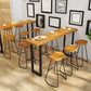 Modern Armless Counter Stool Iron Dessert Shop Bar Stool with Wooden Seat and Pedal Clearhalo 'Bar Furniture' 'Bar Stools' 'bar_stools' 'furn' 'furn_bar_stools' 'Furniture' 'furniture_bar_stools' 'Kitchen & Dining Furniture' 5052418