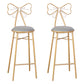Nordic Armless Backrest Counter Stool Iron Cafe Bar Stool with Leather Cushion and Pedal Gray 2 Piece Set Clearhalo 'Bar Furniture' 'Bar Stools' 'bar_stools' 'furn' 'furn_bar_stools' 'Furniture' 'furniture_bar_stools' 'Kitchen & Dining Furniture' 5052432