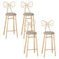 Nordic Armless Backrest Counter Stool Iron Cafe Bar Stool with Leather Cushion and Pedal Gray 4 Piece Set Clearhalo 'Bar Furniture' 'Bar Stools' 'bar_stools' 'furn' 'furn_bar_stools' 'Furniture' 'furniture_bar_stools' 'Kitchen & Dining Furniture' 5052433