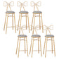 Nordic Armless Backrest Counter Stool Iron Cafe Bar Stool with Leather Cushion and Pedal Gray 6 Piece Set Clearhalo 'Bar Furniture' 'Bar Stools' 'bar_stools' 'furn' 'furn_bar_stools' 'Furniture' 'furniture_bar_stools' 'Kitchen & Dining Furniture' 5052435
