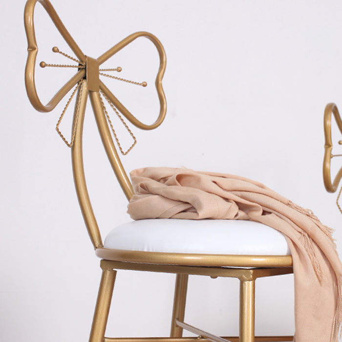 Nordic Armless Backrest Counter Stool Iron Cafe Bar Stool with Leather Cushion and Pedal Clearhalo 'Bar Furniture' 'Bar Stools' 'bar_stools' 'furn' 'furn_bar_stools' 'Furniture' 'furniture_bar_stools' 'Kitchen & Dining Furniture' 5052441