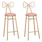 Nordic Armless Backrest Counter Stool Iron Cafe Bar Stool with Leather Cushion and Pedal Pink 2 Piece Set Bar Stool(30"H) Clearhalo 'Bar Furniture' 'Bar Stools' 'bar_stools' 'furn' 'furn_bar_stools' 'Furniture' 'furniture_bar_stools' 'Kitchen & Dining Furniture' 5052448