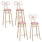Nordic Armless Backrest Counter Stool Iron Cafe Bar Stool with Leather Cushion and Pedal Pink 4 Piece Set Bar Stool(30"H) Clearhalo 'Bar Furniture' 'Bar Stools' 'bar_stools' 'furn' 'furn_bar_stools' 'Furniture' 'furniture_bar_stools' 'Kitchen & Dining Furniture' 5052449