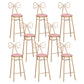Nordic Armless Backrest Counter Stool Iron Cafe Bar Stool with Leather Cushion and Pedal Pink 8 Piece Set Bar Stool(30"H) Clearhalo 'Bar Furniture' 'Bar Stools' 'bar_stools' 'furn' 'furn_bar_stools' 'Furniture' 'furniture_bar_stools' 'Kitchen & Dining Furniture' 5052453