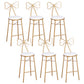 Nordic Armless Backrest Counter Stool Iron Cafe Bar Stool with Leather Cushion and Pedal White 6 Piece Set Clearhalo 'Bar Furniture' 'Bar Stools' 'bar_stools' 'furn' 'furn_bar_stools' 'Furniture' 'furniture_bar_stools' 'Kitchen & Dining Furniture' 5052456