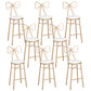 Nordic Armless Backrest Counter Stool Iron Cafe Bar Stool with Leather Cushion and Pedal White 8 Piece Set Clearhalo 'Bar Furniture' 'Bar Stools' 'bar_stools' 'furn' 'furn_bar_stools' 'Furniture' 'furniture_bar_stools' 'Kitchen & Dining Furniture' 5052457