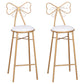 Nordic Armless Backrest Counter Stool Iron Cafe Bar Stool with Leather Cushion and Pedal White 2 Piece Set Bar Stool(30"H) Clearhalo 'Bar Furniture' 'Bar Stools' 'bar_stools' 'furn' 'furn_bar_stools' 'Furniture' 'furniture_bar_stools' 'Kitchen & Dining Furniture' 5052458