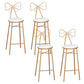 Nordic Armless Backrest Counter Stool Iron Cafe Bar Stool with Leather Cushion and Pedal White 4 Piece Set Bar Stool(30"H) Clearhalo 'Bar Furniture' 'Bar Stools' 'bar_stools' 'furn' 'furn_bar_stools' 'Furniture' 'furniture_bar_stools' 'Kitchen & Dining Furniture' 5052459