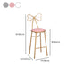 Nordic Armless Backrest Counter Stool Iron Cafe Bar Stool with Leather Cushion and Pedal Clearhalo 'Bar Furniture' 'Bar Stools' 'bar_stools' 'furn' 'furn_bar_stools' 'Furniture' 'furniture_bar_stools' 'Kitchen & Dining Furniture' 5052462