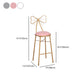 Nordic Armless Backrest Counter Stool Iron Cafe Bar Stool with Leather Cushion and Pedal Clearhalo 'Bar Furniture' 'Bar Stools' 'bar_stools' 'furn' 'furn_bar_stools' 'Furniture' 'furniture_bar_stools' 'Kitchen & Dining Furniture' 5052463