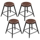 Industrial Armless Counter Stool Steel Cafe Bar Stool with Leather Cushion and Pedal Backless 4 Piece Set Short Stool(18"H) Clearhalo 'Bar Furniture' 'Bar Stools' 'bar_stools' 'furn' 'furn_bar_stools' 'Furniture' 'furniture_bar_stools' 'Kitchen & Dining Furniture' 5052467