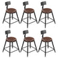 Industrial Armless Counter Stool Steel Cafe Bar Stool with Leather Cushion and Pedal With Back 6 Piece Set Short Stool(18"H) Clearhalo 'Bar Furniture' 'Bar Stools' 'bar_stools' 'furn' 'furn_bar_stools' 'Furniture' 'furniture_bar_stools' 'Kitchen & Dining Furniture' 5052476