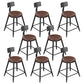 Industrial Armless Counter Stool Steel Cafe Bar Stool with Leather Cushion and Pedal With Back 8 Piece Set Short Stool(18"H) Clearhalo 'Bar Furniture' 'Bar Stools' 'bar_stools' 'furn' 'furn_bar_stools' 'Furniture' 'furniture_bar_stools' 'Kitchen & Dining Furniture' 5052477