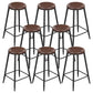 Industrial Armless Counter Stool Steel Cafe Bar Stool with Leather Cushion and Pedal Backless 8 Piece Set Counter Stool(26"H) Clearhalo 'Bar Furniture' 'Bar Stools' 'bar_stools' 'furn' 'furn_bar_stools' 'Furniture' 'furniture_bar_stools' 'Kitchen & Dining Furniture' 5052481