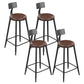Industrial Armless Counter Stool Steel Cafe Bar Stool with Leather Cushion and Pedal With Back 4 Piece Set Counter Stool(26"H) Clearhalo 'Bar Furniture' 'Bar Stools' 'bar_stools' 'furn' 'furn_bar_stools' 'Furniture' 'furniture_bar_stools' 'Kitchen & Dining Furniture' 5052483