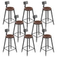 Industrial Armless Counter Stool Steel Cafe Bar Stool with Leather Cushion and Pedal With Back 8 Piece Set Counter Stool(26"H) Clearhalo 'Bar Furniture' 'Bar Stools' 'bar_stools' 'furn' 'furn_bar_stools' 'Furniture' 'furniture_bar_stools' 'Kitchen & Dining Furniture' 5052485