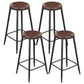 Industrial Armless Counter Stool Steel Cafe Bar Stool with Leather Cushion and Pedal Backless 4 Piece Set Bar Stool(30"H) Clearhalo 'Bar Furniture' 'Bar Stools' 'bar_stools' 'furn' 'furn_bar_stools' 'Furniture' 'furniture_bar_stools' 'Kitchen & Dining Furniture' 5052487