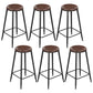 Industrial Armless Counter Stool Steel Cafe Bar Stool with Leather Cushion and Pedal Backless 6 Piece Set Bar Stool(30"H) Clearhalo 'Bar Furniture' 'Bar Stools' 'bar_stools' 'furn' 'furn_bar_stools' 'Furniture' 'furniture_bar_stools' 'Kitchen & Dining Furniture' 5052488