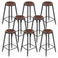 Industrial Armless Counter Stool Steel Cafe Bar Stool with Leather Cushion and Pedal Backless 8 Piece Set Bar Stool(30"H) Clearhalo 'Bar Furniture' 'Bar Stools' 'bar_stools' 'furn' 'furn_bar_stools' 'Furniture' 'furniture_bar_stools' 'Kitchen & Dining Furniture' 5052489