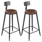 Industrial Armless Counter Stool Steel Cafe Bar Stool with Leather Cushion and Pedal With Back 2 Piece Set Bar Stool(30"H) Clearhalo 'Bar Furniture' 'Bar Stools' 'bar_stools' 'furn' 'furn_bar_stools' 'Furniture' 'furniture_bar_stools' 'Kitchen & Dining Furniture' 5052490