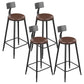 Industrial Armless Counter Stool Steel Cafe Bar Stool with Leather Cushion and Pedal With Back 4 Piece Set Bar Stool(30"H) Clearhalo 'Bar Furniture' 'Bar Stools' 'bar_stools' 'furn' 'furn_bar_stools' 'Furniture' 'furniture_bar_stools' 'Kitchen & Dining Furniture' 5052491