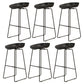 Modern Armless Backrest Counter Stool Iron Dessert Shop Bar Stool with Acrylic Seat Black 6 Piece Set Bar Stool(30"H) Clearhalo 'Bar Furniture' 'Bar Stools' 'bar_stools' 'furn' 'furn_bar_stools' 'Furniture' 'furniture_bar_stools' 'Kitchen & Dining Furniture' 5052518
