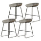 Modern Armless Backrest Counter Stool Iron Dessert Shop Bar Stool with Acrylic Seat Gray 4 Piece Set Short Stool(18"H) Clearhalo 'Bar Furniture' 'Bar Stools' 'bar_stools' 'furn' 'furn_bar_stools' 'Furniture' 'furniture_bar_stools' 'Kitchen & Dining Furniture' 5052533